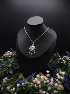 Sternen Halskette ~ Edelstahl Choker ~ Art Nouveau Anhänger mit blauem Cabochon ~ Celestial Schmuck