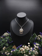 Sternen Halskette ~ Edelstahl Choker ~ Art Nouveau Anhänger mit blauem Cabochon ~ Celestial Schmuck