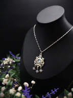 Sternen Halskette ~ Edelstahl Choker ~ Art Nouveau Anhänger mit blauem Cabochon ~ Celestial Schmuck