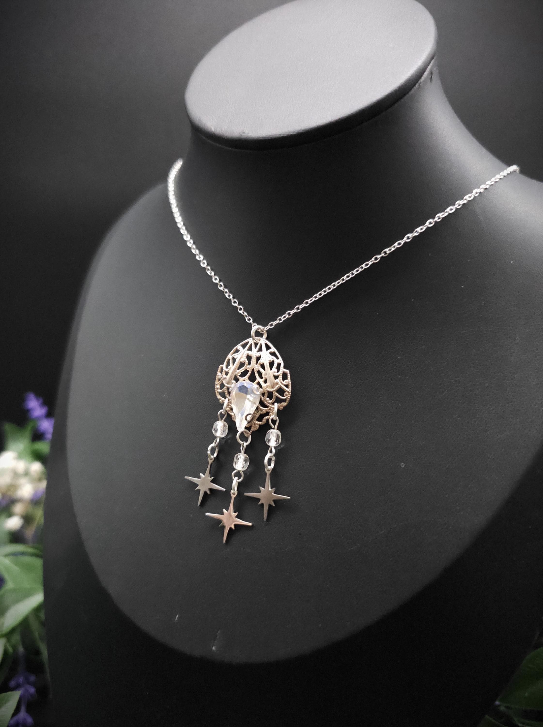 Sternen Halskette ~ Edelstahl Kette ~Fantasy Schmuck ~ Elfen Choker