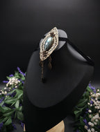 Art Nouveau Brosche mit Labradorit ~ Elfenschmuck ~ Bronzener Fantasy Pin ~ Jugendstil Unikat