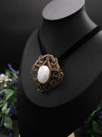 Mondstein Brosche ~ Art Nouveau Jugendstil Accessoire ~ Elbenschmuck ~ Fantasy Schmuck