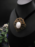 Mondstein Brosche ~ Art Nouveau Jugendstil Accessoire ~ Elbenschmuck ~ Fantasy Schmuck