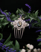 Labradorit Haarkamm ~ filigraner Haarschmuck mit Sternen ~ Art Nouveau Accessoire ~ Hochzeit, Fantasy & LARP