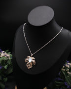Opalith Blattkette ~ Art Nouveau Halskette ~ Efeu Anhänger ~ Fantasy Schmuck ~ Woodland Hochzeit ~ 925 Silber Kette