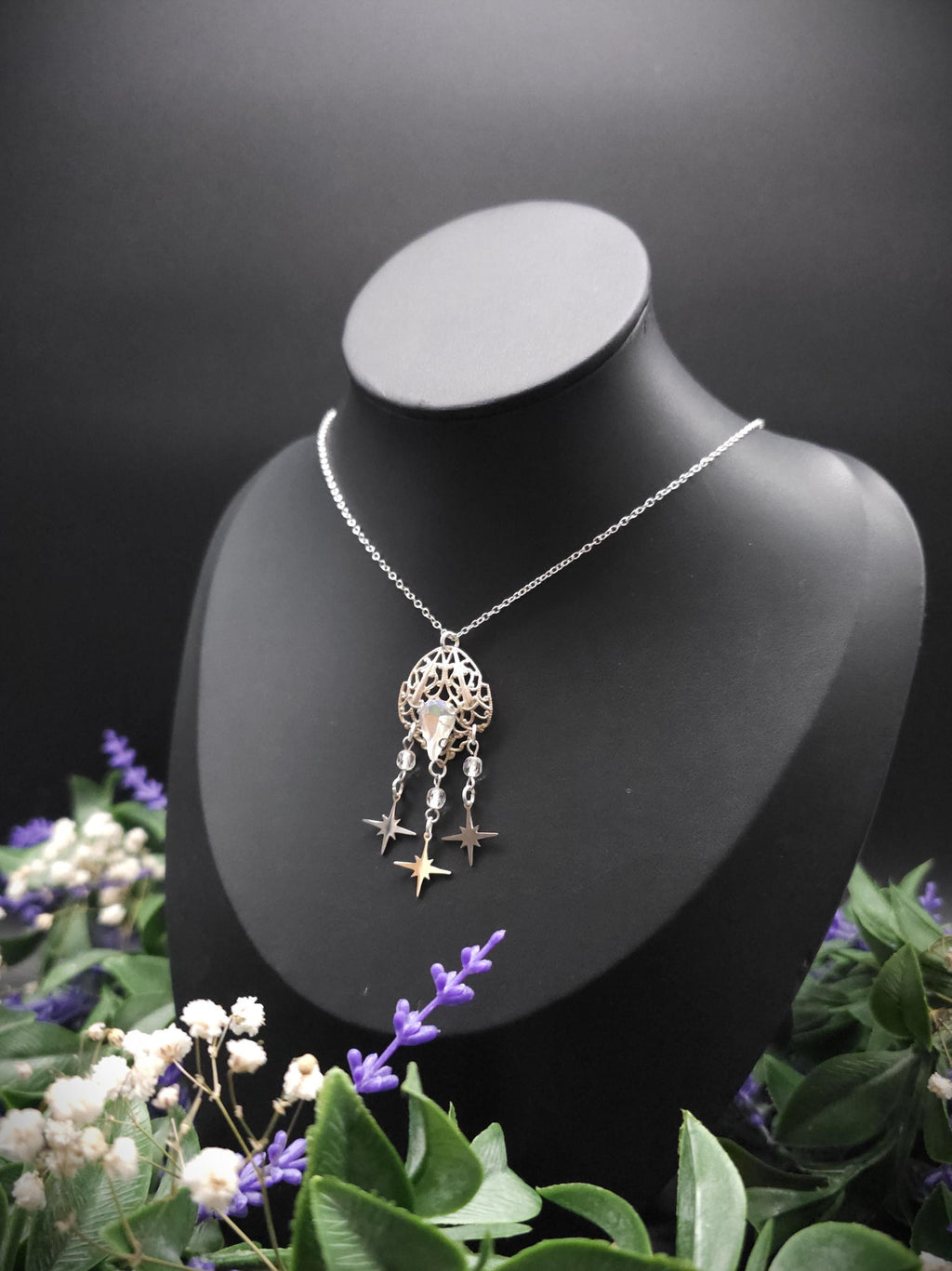 Sternen Halskette ~ Edelstahl Kette ~Fantasy Schmuck ~ Elfen Choker