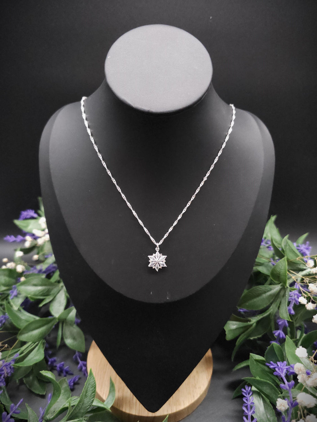 Zirconia Star Necklace ~ Stainless Steel Silver Fantasy Chain ~ Bridal Elven Jewelry