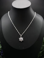 Zirconia Star Necklace ~ Stainless Steel Silver Fantasy Chain ~ Bridal Elven Jewelry