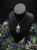 Fantasy Halskette mit Perlen Cabochon & Türkis ~ Edelstahl Kette ~ Elbenschmuck