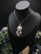 Fantasy Halskette mit Perlen Cabochon & Türkis ~ Edelstahl Kette ~ Elbenschmuck