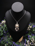 Fantasy Halskette mit Perlen Cabochon & Türkis ~ Edelstahl Kette ~ Elbenschmuck