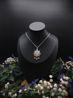 Sternen Halskette ~ Edelstahl Choker ~ Art Nouveau Anhänger mit blauem Cabochon ~ Celestial Schmuck