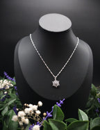 Zirconia Star Necklace ~ Stainless Steel Silver Fantasy Chain ~ Bridal Elven Jewelry