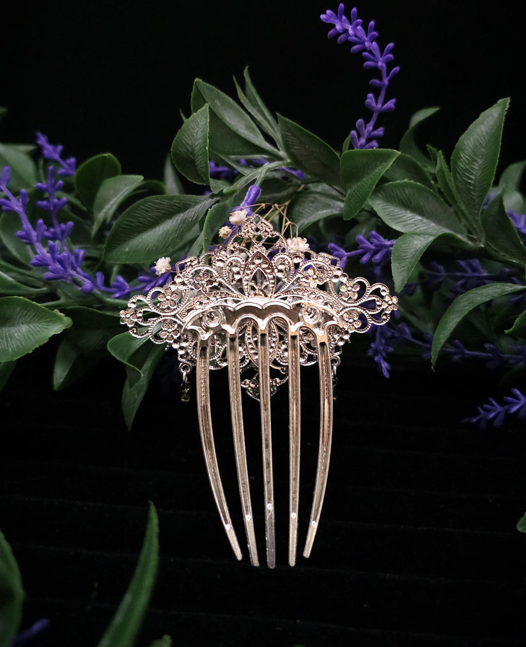 Labradorit Haarkamm ~ filigraner Haarschmuck mit Sternen ~ Art Nouveau Accessoire ~ Hochzeit, Fantasy & LARP