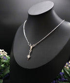 Sternen Halskette~ North Star Pendant ~ Edelstahl und Zirkonia ~ Celestial Jewelry ~ Adjustable Necklace