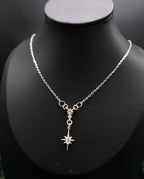 Sternen Halskette~ North Star Pendant ~ Edelstahl und Zirkonia ~ Celestial Jewelry ~ Adjustable Necklace