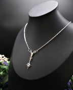 Sternen Halskette~ North Star Pendant ~ Edelstahl und Zirkonia ~ Celestial Jewelry ~ Adjustable Necklace