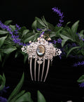 Labradorit Haarkamm ~ filigraner Haarschmuck mit Sternen ~ Art Nouveau Accessoire ~ Hochzeit, Fantasy & LARP