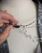 Labradorit Brosche ~ Ausschnittschmuck Silber ~ Elfischer Fantasy Schmuck ~ Schulterkette
