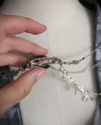 Labradorit Brosche ~ Ausschnittschmuck Silber ~ Elfischer Fantasy Schmuck ~ Schulterkette