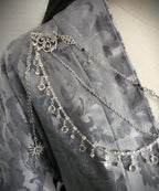 Labradorit Brosche ~ Ausschnittschmuck Silber ~ Elfischer Fantasy Schmuck ~ Schulterkette