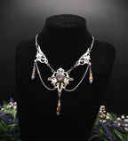 Labradorit Halskette Art Nouveau ~ Jugendstil Kette mit violettem Labradorit ~ Fantasy Schmuck ~ Gothic Statement Necklace
