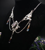 Labradorit Halskette Art Nouveau ~ Jugendstil Kette mit violettem Labradorit ~ Fantasy Schmuck ~ Gothic Statement Necklace