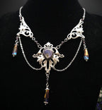 Labradorit Halskette Art Nouveau ~ Jugendstil Kette mit violettem Labradorit ~ Fantasy Schmuck ~ Gothic Statement Necklace
