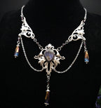 Labradorit Halskette Art Nouveau ~ Jugendstil Kette mit violettem Labradorit ~ Fantasy Schmuck ~ Gothic Statement Necklace