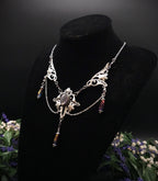 Labradorit Halskette Art Nouveau ~ Jugendstil Kette mit violettem Labradorit ~ Fantasy Schmuck ~ Gothic Statement Necklace