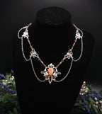 Sonnenstein Halskette ~ Art Nouveau Schmuck mit Naturstein ~ Elbische Kette ~ Jugendstil Fantasy Schmuck ~