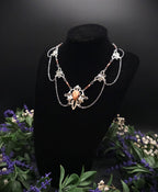Sonnenstein Halskette ~ Art Nouveau Schmuck mit Naturstein ~ Elbische Kette ~ Jugendstil Fantasy Schmuck ~
