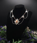 Sonnenstein Halskette ~ Art Nouveau Schmuck mit Naturstein ~ Elbische Kette ~ Jugendstil Fantasy Schmuck ~