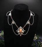 Sonnenstein Halskette ~ Art Nouveau Schmuck mit Naturstein ~ Elbische Kette ~ Jugendstil Fantasy Schmuck ~