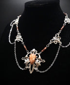Sonnenstein Halskette ~ Art Nouveau Schmuck mit Naturstein ~ Elbische Kette ~ Jugendstil Fantasy Schmuck ~