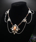 Sonnenstein Halskette ~ Art Nouveau Schmuck mit Naturstein ~ Elbische Kette ~ Jugendstil Fantasy Schmuck ~