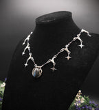 Labradorit Halskette mit Sternen ~ Art Nouveau Kette ~ Celestial Jewelry ~ Elbischer Fantasy Schmuck ~ Edelstahl