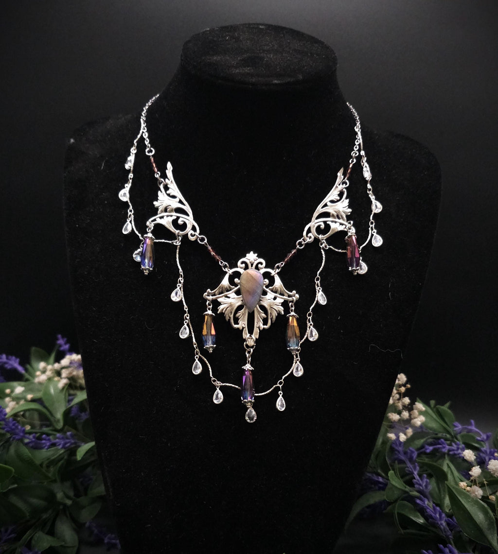 Regenbogen Labradorit Halskette ~ Art Nouveau Fantasy Collier ~ Fantasy Accessoire