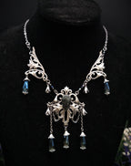 Dunkelblauer Labradorit Halskette ~ Art Nouveau Fantasy Schmuck ~ Hochzeitsschmuck
