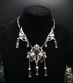 Dunkelblauer Labradorit Halskette ~ Art Nouveau Fantasy Schmuck ~ Hochzeitsschmuck
