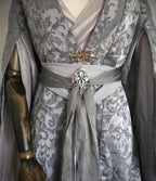 Labradorit Zierde Brosche ~ Silberne Fantasy Brosche mit blau goldenem Naturstein