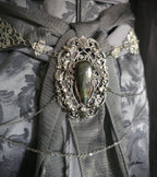 Fantasy Schmuckgürtel mit Labradorit ~ Elbischer Kettengürtel ~ Art Nouveau Hüftschmuck ~ größenverstellbar
