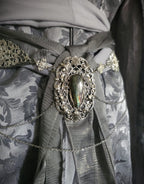 Fantasy Schmuckgürtel mit Labradorit ~ Elbischer Kettengürtel ~ Art Nouveau Hüftschmuck ~ größenverstellbar