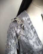Broschen Paar mit Blaufluss Cabochon ~ Kostüm Accessoire ~Pin Brosche Schalnadel ~ Hochzeits-Schmuck