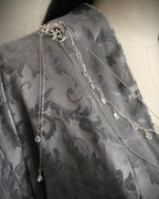 Labradorit Broschenkette ~ Fantasy Ausschnittschmuck mit Kristallketten~ Cape Chain ~
