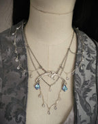 Halskette mit Swarovski Kristallen ~ Schmuck im Art Nouveau Stil ~ Gothic Accessoire ~ Größenverstellbar