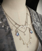 Halskette mit Swarovski Kristallen ~ Schmuck im Art Nouveau Stil ~ Gothic Accessoire ~ Größenverstellbar