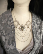 Labradorit Halskette mit Monden & Sternen – Celestial Witchy Fantasy Schmuck