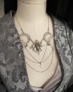 Labradorit Halskette mit Monden & Sternen – Celestial Witchy Fantasy Schmuck