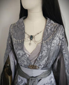 Labradorit Brosche ~ Ausschnittschmuck Silber ~ Elfischer Fantasy Schmuck ~ Schulterkette